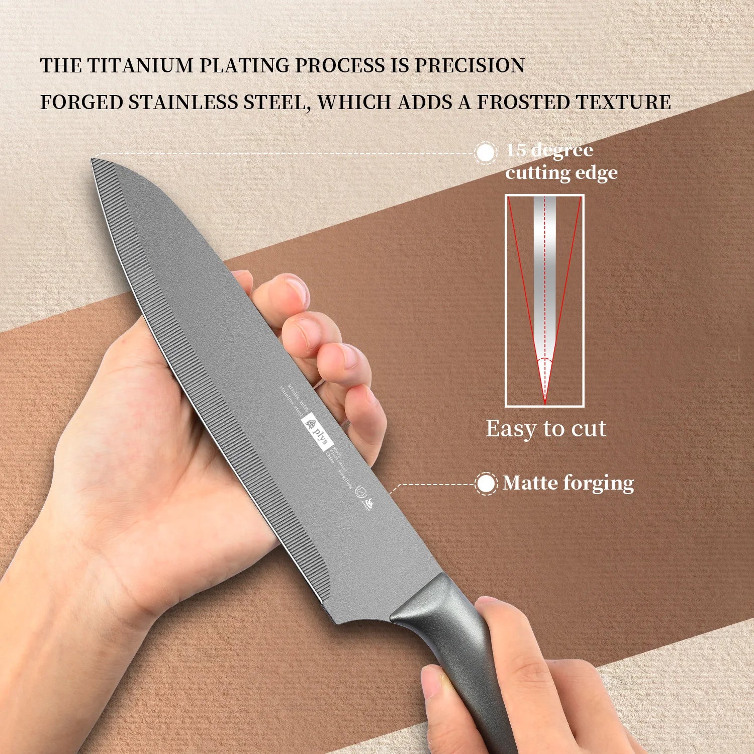 Titanium Plated Kitchen Knife,Professional Chef Knife, Sharp Fruit Knife,Anti-Bacterial Corrosion Resistance,Kitchen Accessories